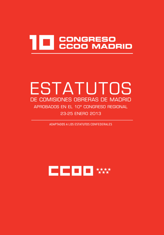 Estatutos de CCOO Madrid 10 Congreso