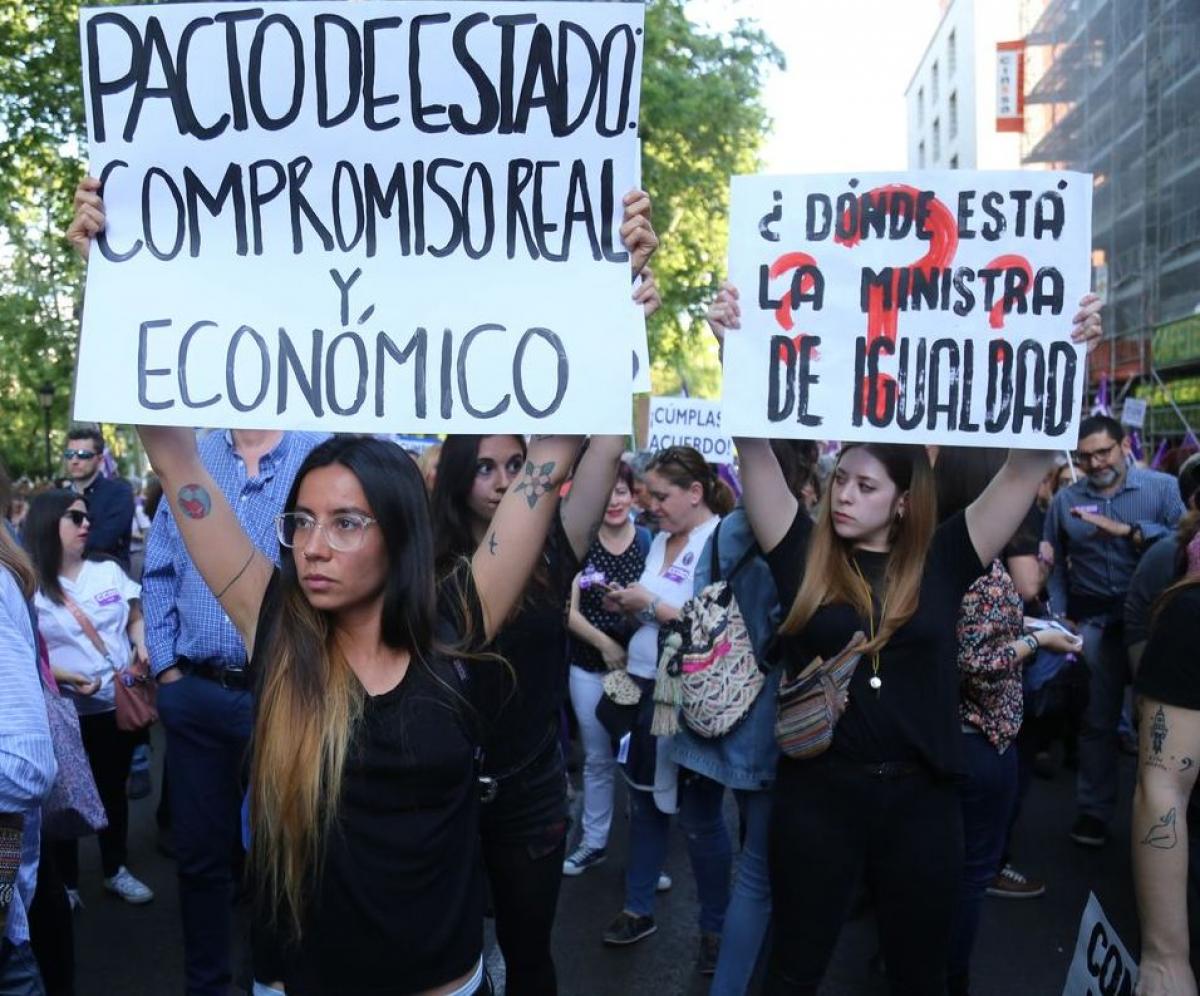 Manifestacin feminista en Madrid el da 16 de mayo de 2018