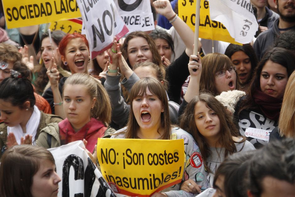 Manifestacin de estudiantes por la derogacin de la LOMCE, Madrid 14-4-2016