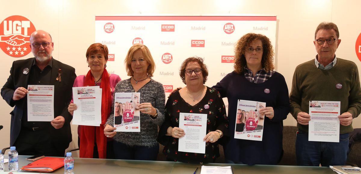 CCOO y UGT de Madrid hacen un llamamiento a convertir en histrica la huelga del 8 de marzo